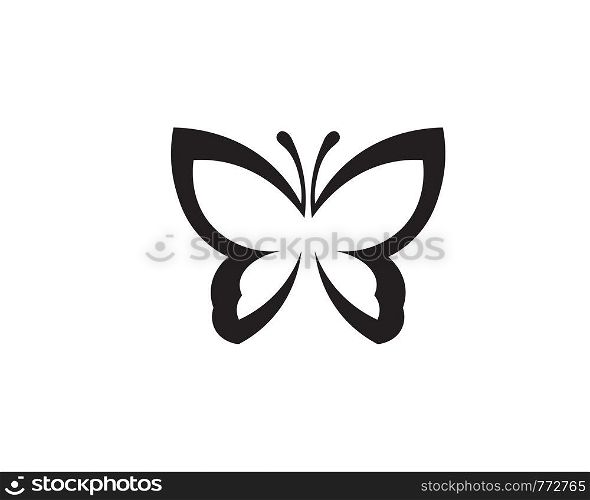 Vector - Butterfly conceptual simple, colorful icon. Logo. Vector illustration