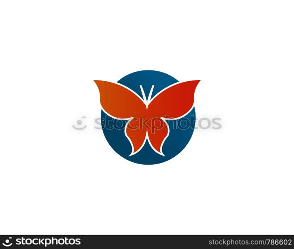 Vector - Butterfly conceptual simple, colorful icon. Logo. Vector illustration