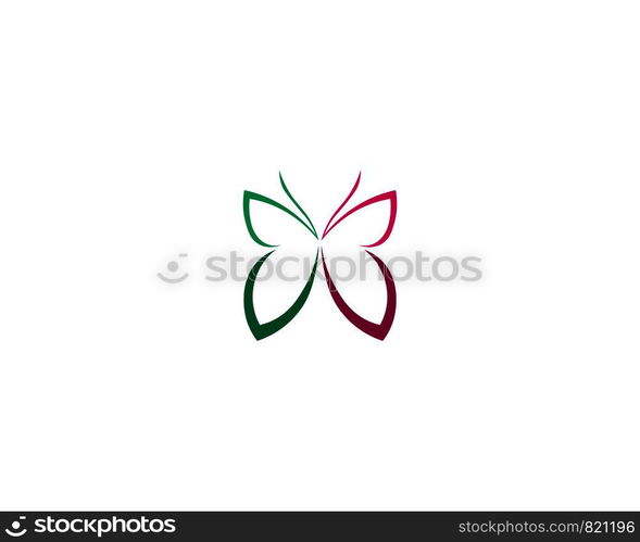 Vector - Butterfly conceptual simple, colorful icon. Logo. Vector illustration