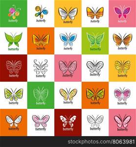 vector butterfly logo. logo design pattern butterflies. Vector illustration icon