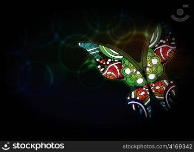 vector butterfly with bokeh background