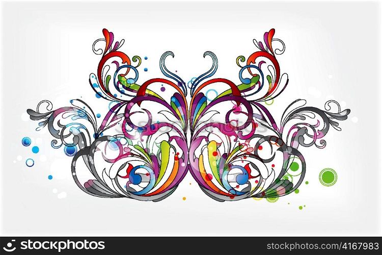 vector butterfly with circles