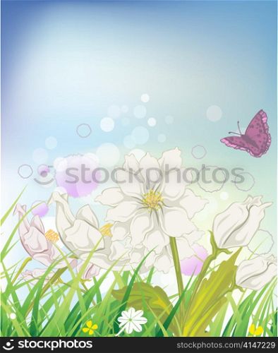 vector butterfly with floral