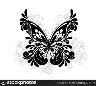 vector butterfly with floral