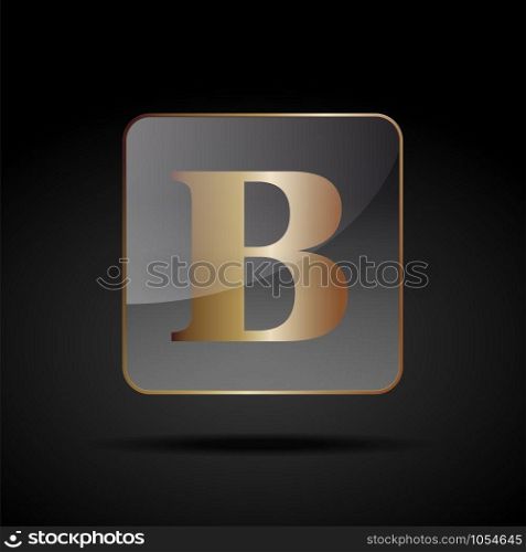 Vector button letter B