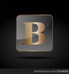 Vector button letter B
