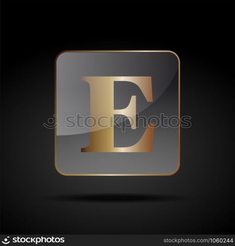 Vector button letter E
