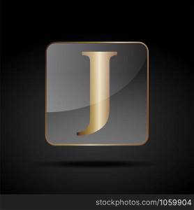 Vector button letter J