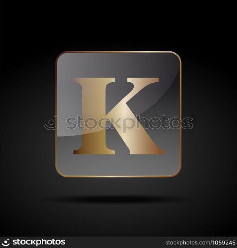 Vector button letter K