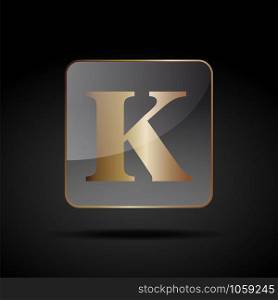 Vector button letter K