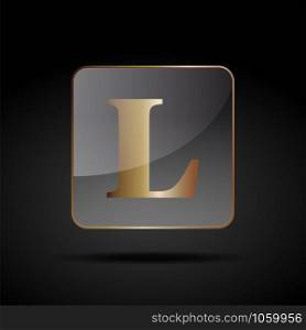 Vector button letter L