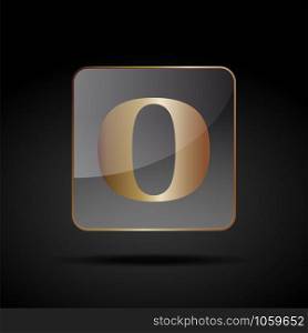 Vector button letter O