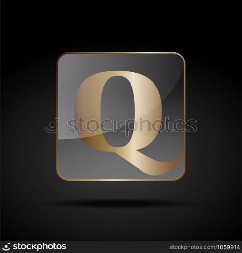 Vector button letter Q