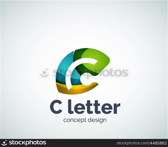 Vector C letter concept logo template, abstract business icon