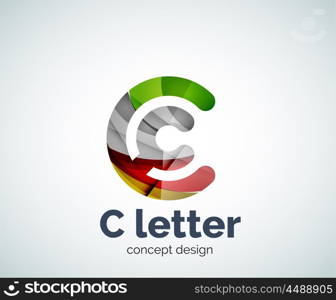 Vector C letter concept logo template, abstract business icon