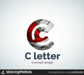 Vector C letter concept logo template, abstract business icon