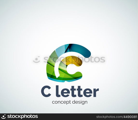 Vector C letter concept logo template, abstract business icon