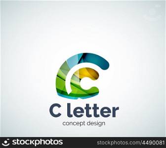 Vector C letter concept logo template, abstract business icon