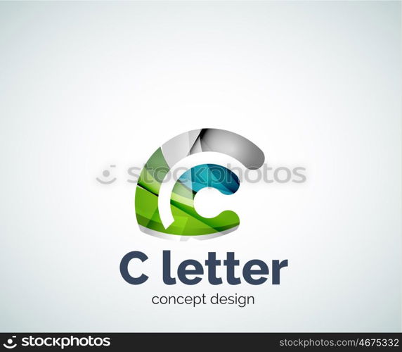 Vector C letter concept logo template, abstract business icon