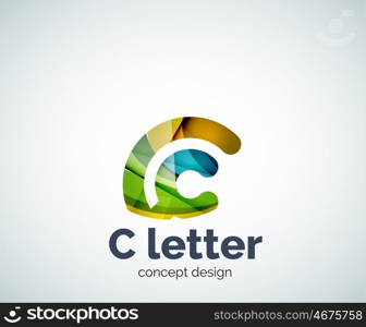 Vector C letter concept logo template, abstract business icon