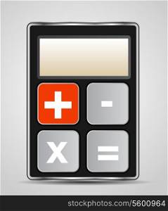Vector calculator icon with gray buttons