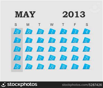 Vector calendar 2013 blue. May. Vector Illustration. EPS 10.