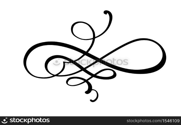 Vector calligraphy element flourish. Hand drawn divider for page decoration and frame design illustration swirl ornament. Decorative for wedding cards and invitations.. Vector calligraphy element flourish. Hand drawn divider for page decoration and frame design illustration swirl ornament. Decorative for wedding cards and invitations