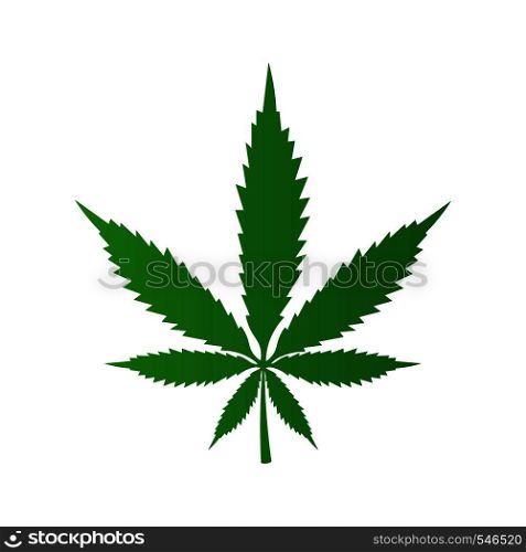 Vector cannabis leaf on white background Marijuana
