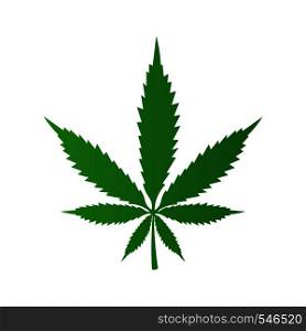 Vector cannabis leaf on white background Marijuana