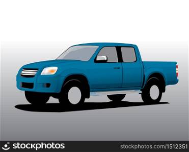 Vector car cartoon, cargo pickup