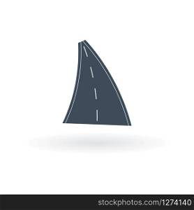 Vector car road icon on a white background
