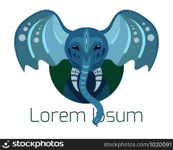 Vector card with stylized elephant and place for text