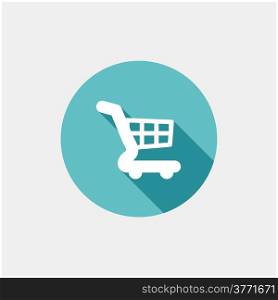 Vector Cart Icon in flat style on grey background