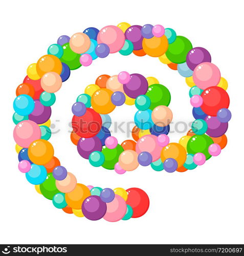 Vector cartoon at sign for kids of the colored balls.. Vector cartoon at sign for kids colored balls.