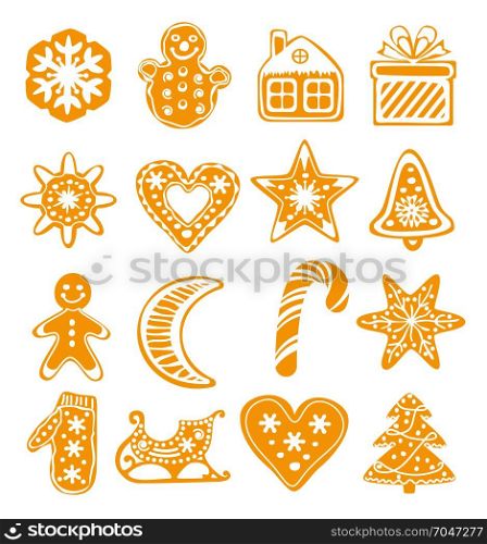 vector cartoon design of gingerbread cookies