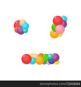 Vector cartoon dot, comma, dash for kids of the colored balls.. Vector cartoon dot, comma, dash for kids colored balls.