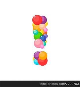 Vector cartoon exclamation mark for kids of the colored balls.. Vector cartoon exclamation mark for kids colored balls.
