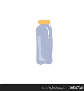Vector cartoon flat bottle isolated on empty background-kitchen tableware,food and drink storage concept,web site banner ad design. Flat cartoon bottle, kitchen tableware,food and drink storage vector illustration concept