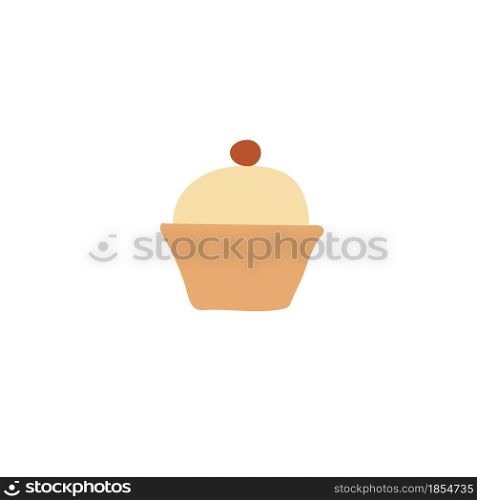 Vector cartoon flat cake isolated on empty background-sweet shop,restaurant and cafe dishes,food delivery service concept,web site banner ad design. Flat cartoon cake,restaurant and cafe dishes,confectionery store assortment vector illustration concept