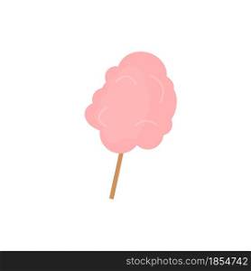 Vector cartoon flat cotton candy isolated on empty background-street food restaurant and cafe dishes,confectionery store assortment concept,web site banner ad design. Flat cartoon cotton candy,street restaurant and cafe dishes,confectionery store assortment vector illustration concept