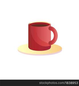 Vector cartoon flat cup of coffee isolated on empty background-restaurant,cafe and catering concept,web site banner ad design. Flat cartoon cup of coffee,restaurant,cafe and catering vector illustration concept