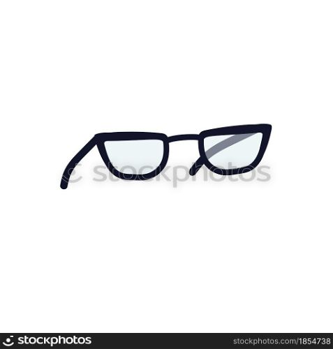 Vector cartoon flat fashionable glasses.New trendy beautiful accessory isolated on empty background-clothing store,shopping and fashion concept,web site banner ad design. Flat cartoon fashionable accessory,shopping and fashion vector illustration concept