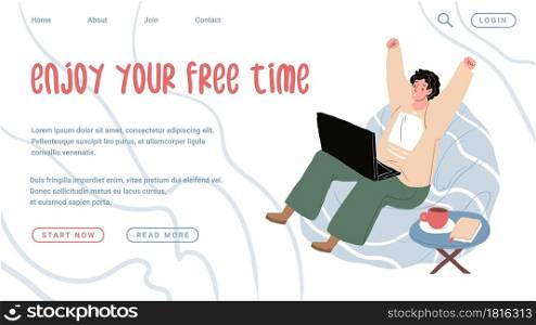 Vector cartoon flat manager office worker character procrastinating at workplace.Lazy bad employee listen to music-procrastination,work productivity,workflow organization web site banner concept. Flat cartoon employee characters procrastination at work vector illustration concept