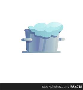 Vector cartoon flat pan isolated on empty background-kitchen tableware,kitchenware and cooking concept,web site banner ad design. Flat cartoon pan, kitchen tableware,kitchenware and cooking vector illustration concept