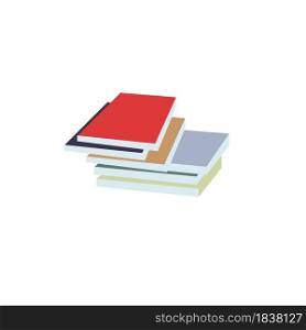 Vector cartoon flat stack of books or textooks isolated on empty background.Literary or scientific printed works-reading,learning,education concept,web site banner ad design. Flat cartoon books,reading and learning vector illustration concept