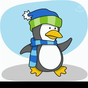 Vector cartoon of little penguin
