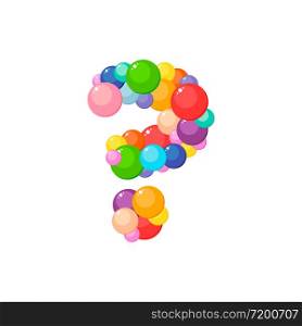 Vector cartoon question mark for kids of the colored balls.. Vector cartoon question mark for kids colored balls.