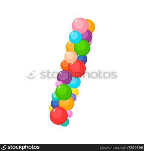 Vector cartoon sign slash for kids of the colored balls.. Vector cartoon sign slash for kids colored balls.