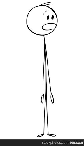 Vector cartoon stick figure drawing conceptual illustration of shocked ...