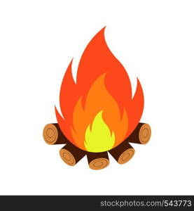 Vector cartoon style illustration of bonfire. Icon for web. Isolated on white background